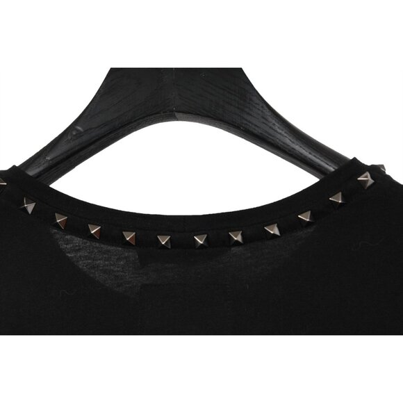 Valentino Men Rockstud Collar Pocket T Shirt Size Large Black Cotton Short Sleev - Picture 6 of 8